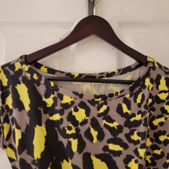 Diane Von Furstenberg Silk Dress Size 2 Grey Black Yellow Animal Print Vintage - Picture 3 of 9
